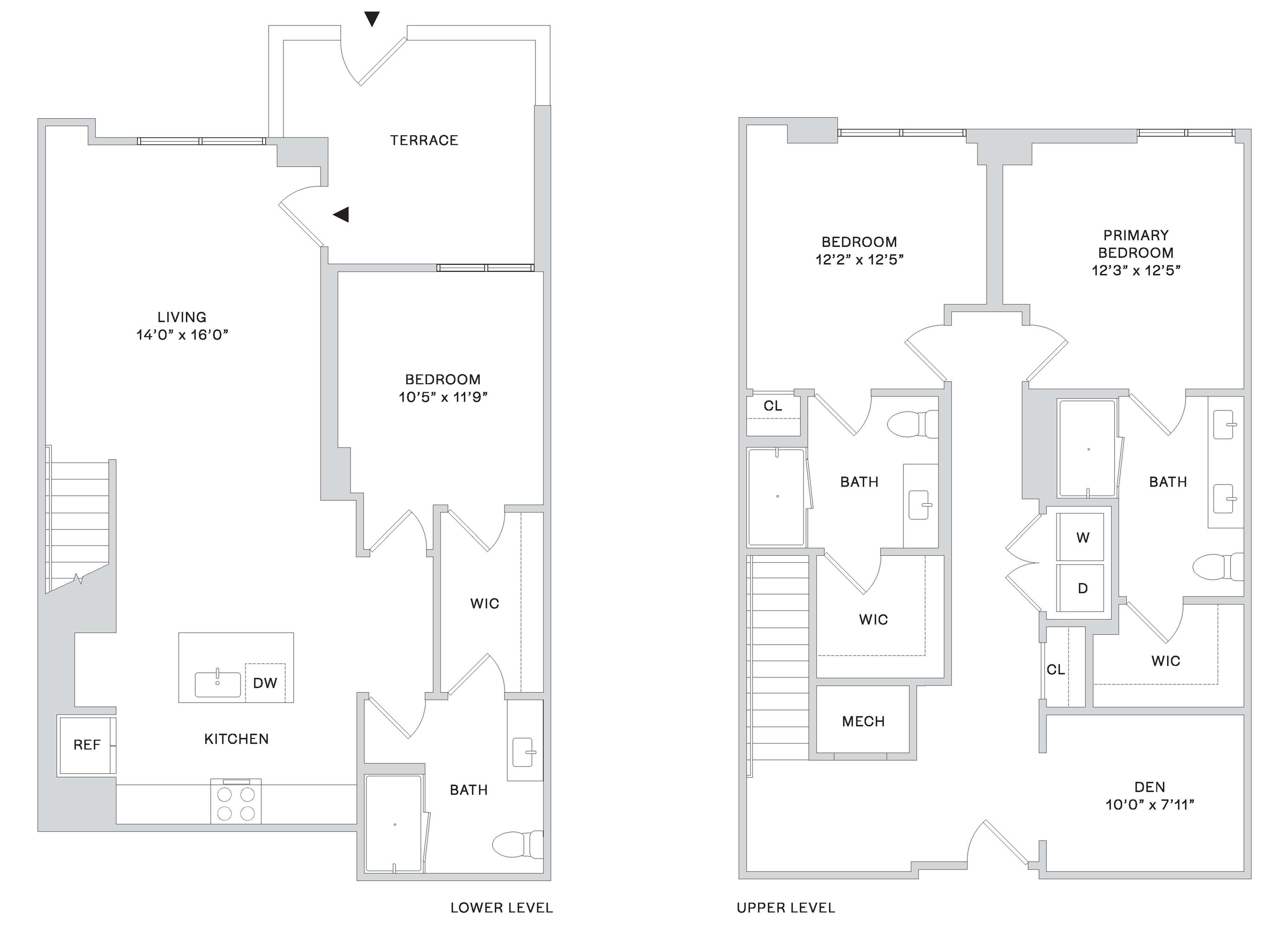 Floor plan layout diagram for Townhome