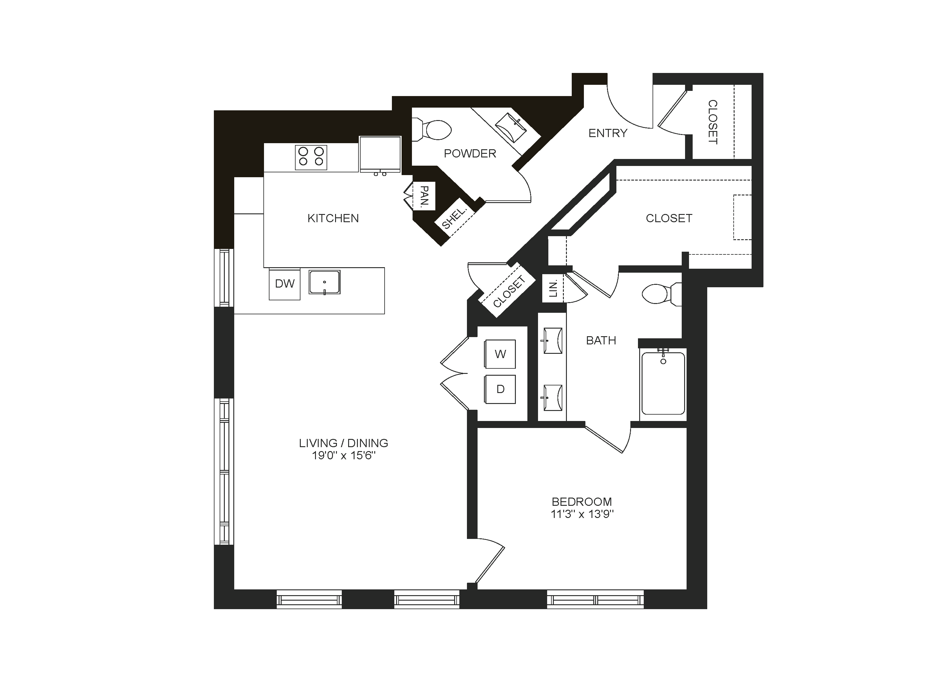 Floor plan layout diagram for A19A
