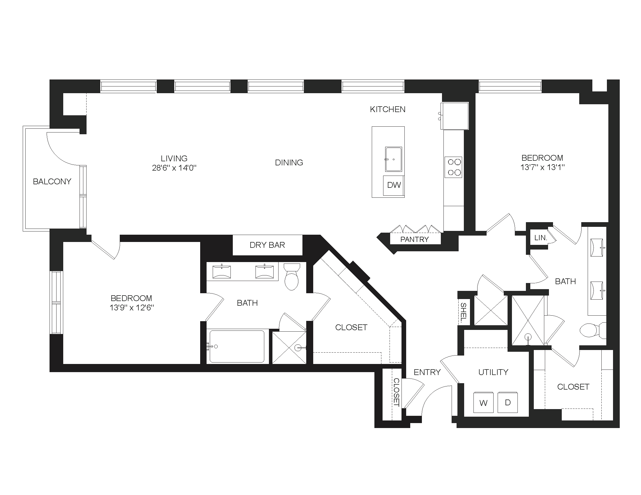 Floor plan layout diagram for B12