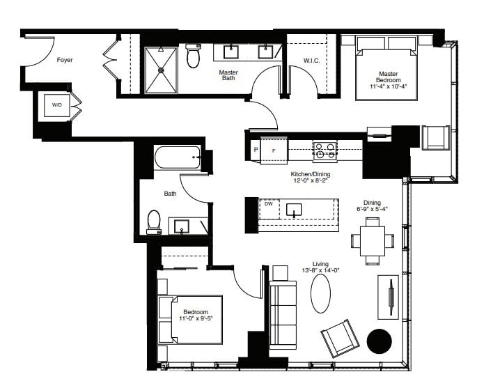 Floor plan layout diagram for B.6