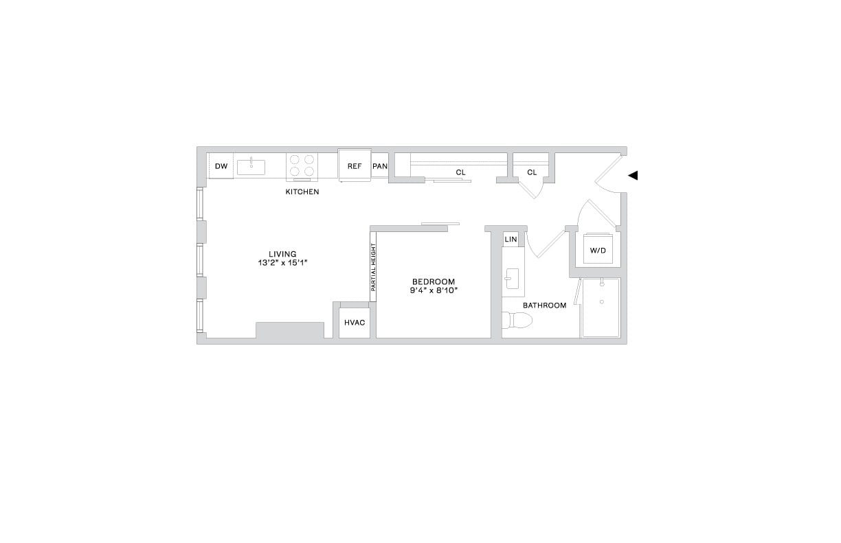 Floor plan layout diagram for A1.2 (1x1)