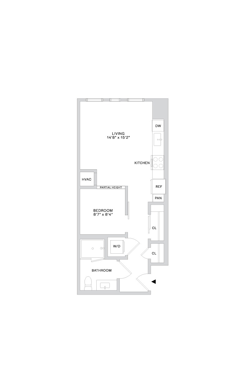 Floor plan layout diagram for A2.2 (1x1)