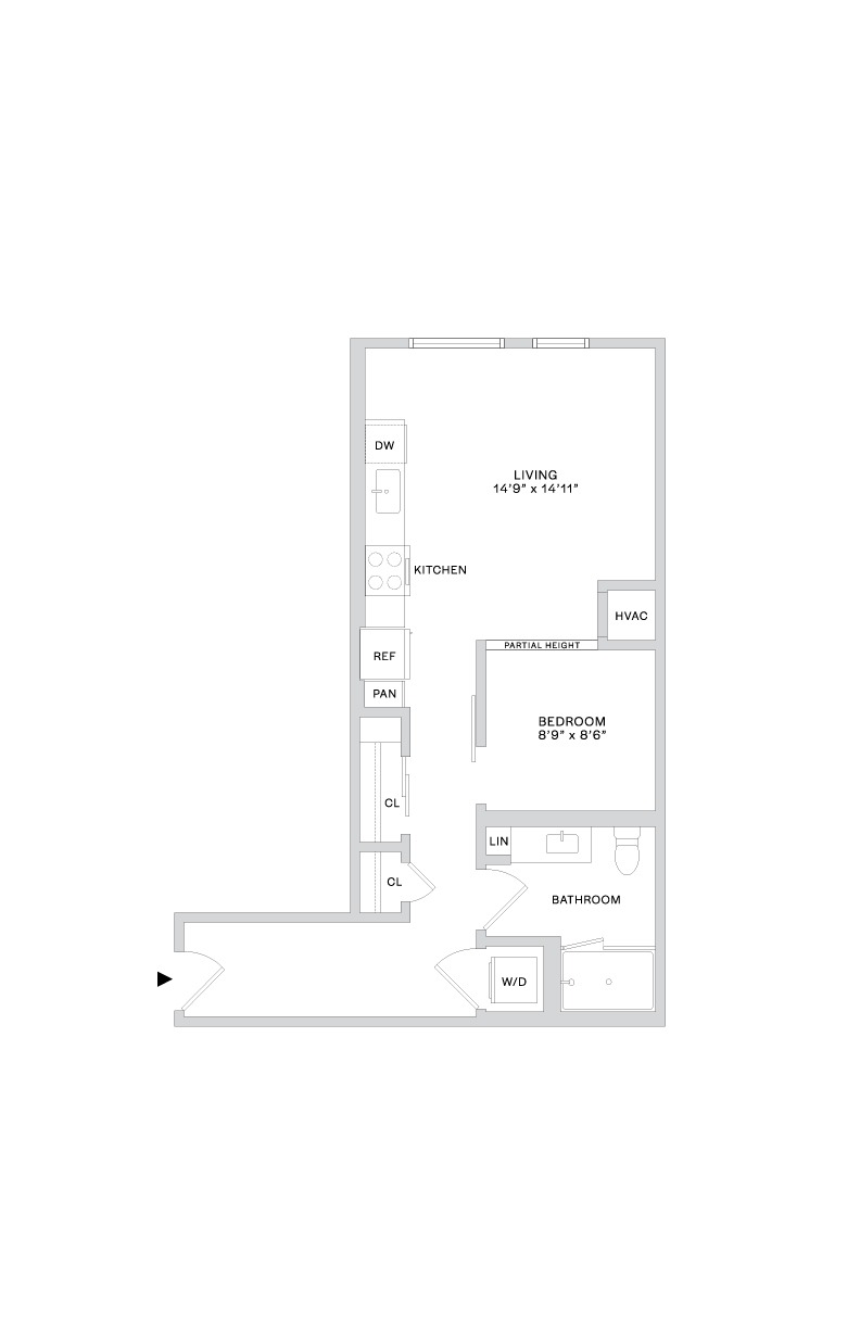 Floor plan layout diagram for A4.2 (1x1)
