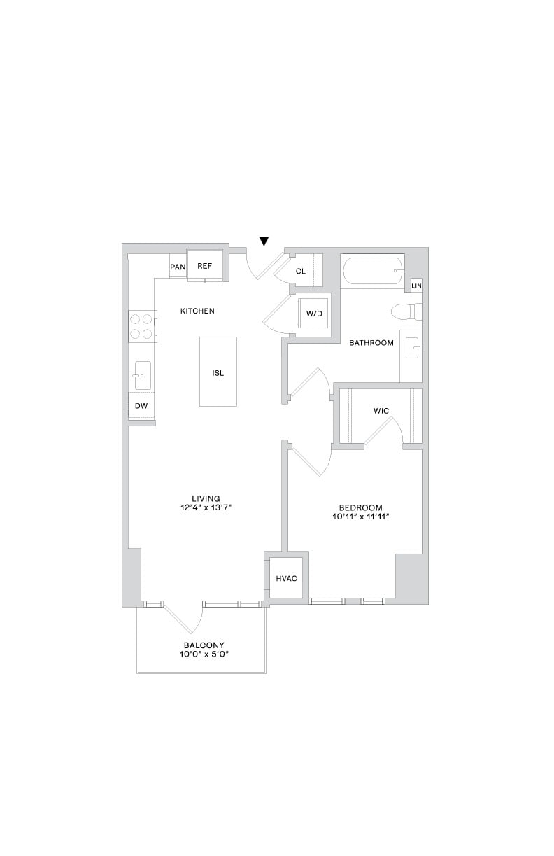 Floor plan layout diagram for B3 (1x1)
