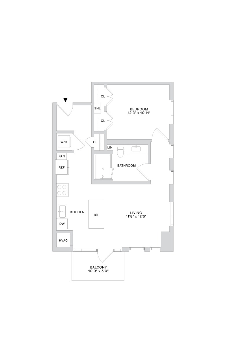 Floor plan layout diagram for B4 (1x1)