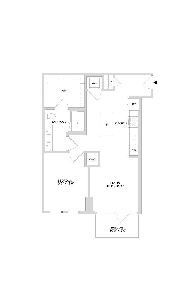Floor plan layout diagram for B6.2 (1x1)