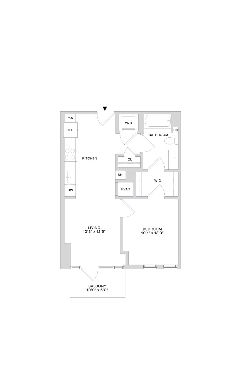 Floor plan layout diagram for B7 (1x1)
