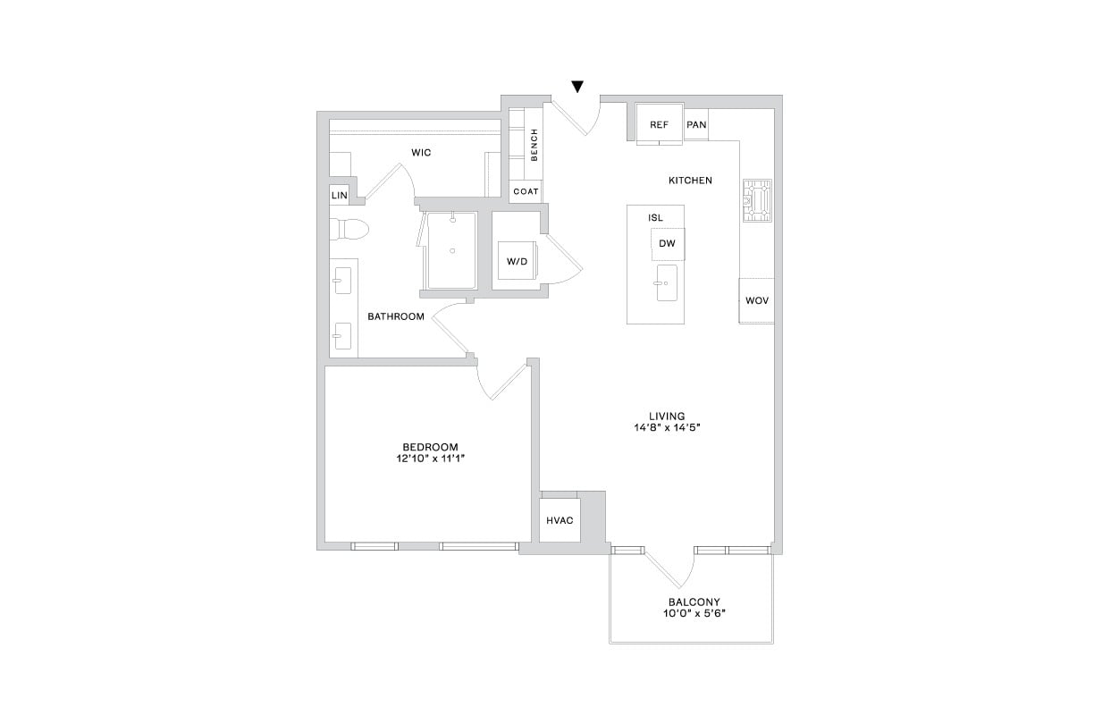 Floor plan layout diagram for PHB1 (1x1)