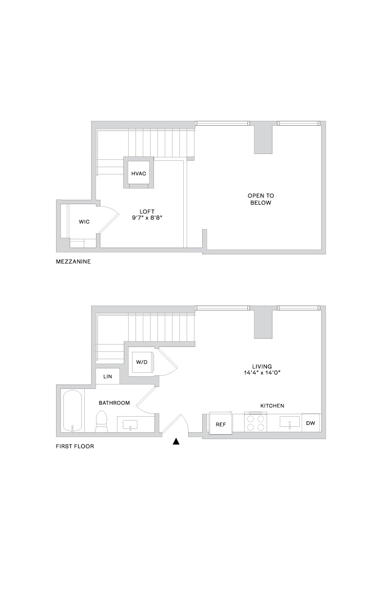 Floor plan layout diagram for B12 (1x1)