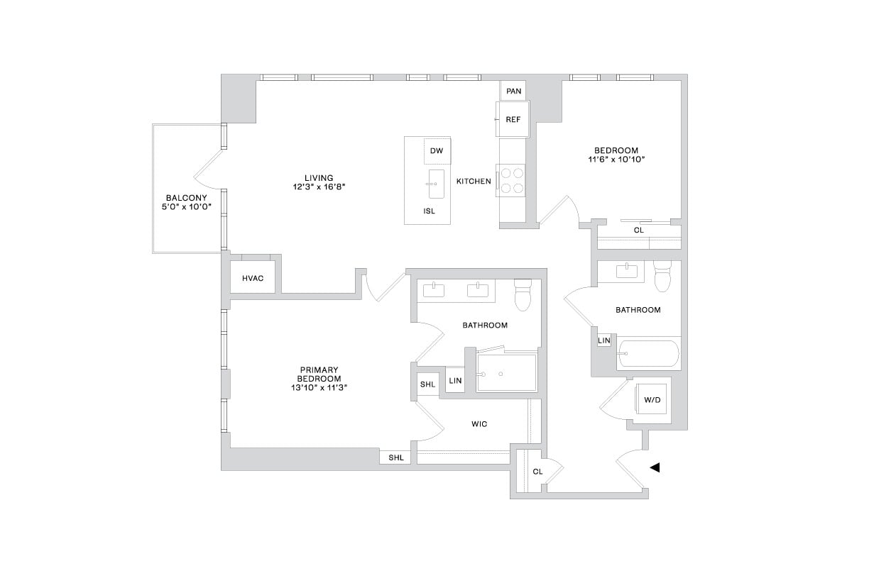 Floor plan layout diagram for C2.1 (2x2)