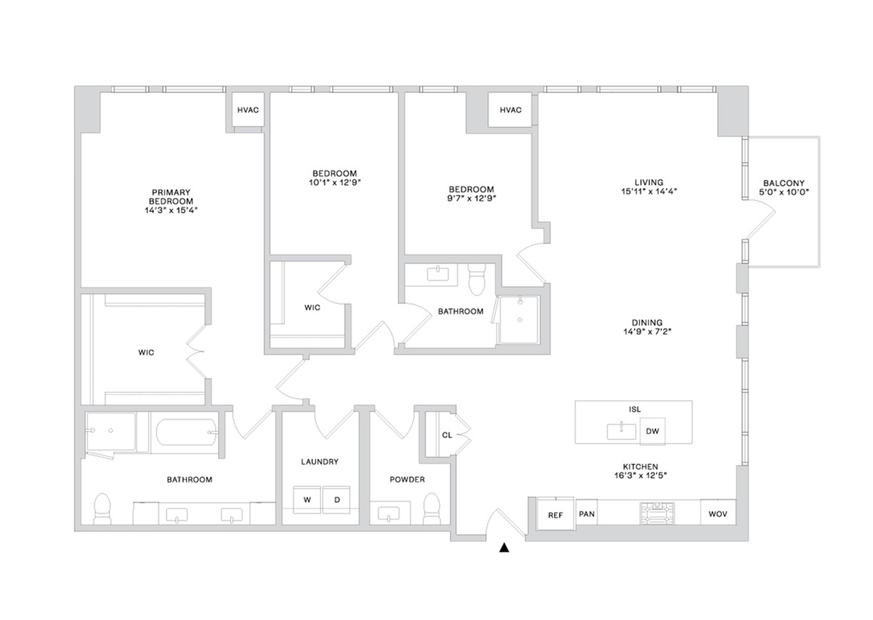 Floor plan layout diagram for PHC6 (2x2.5)