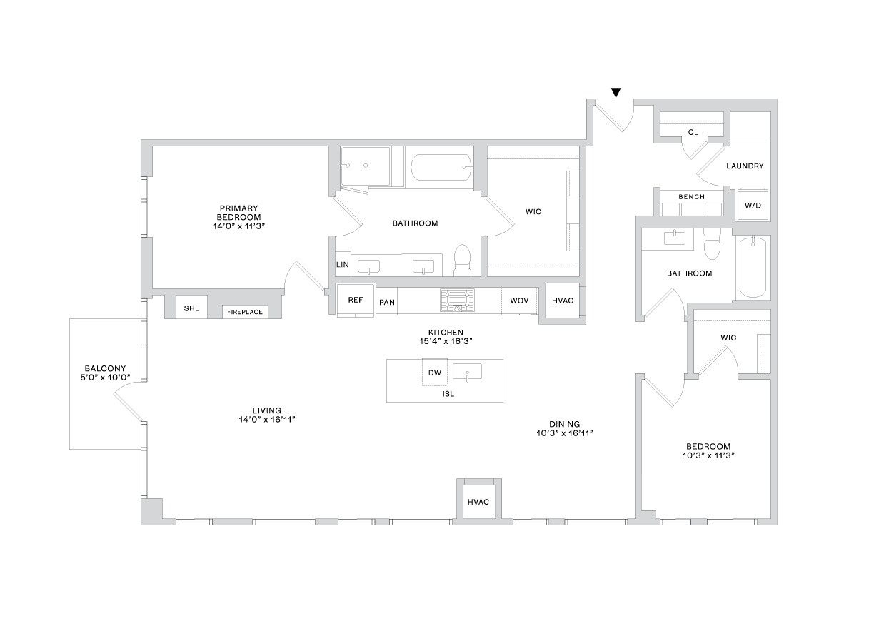 Floor plan layout diagram for PHC5 (2x2)