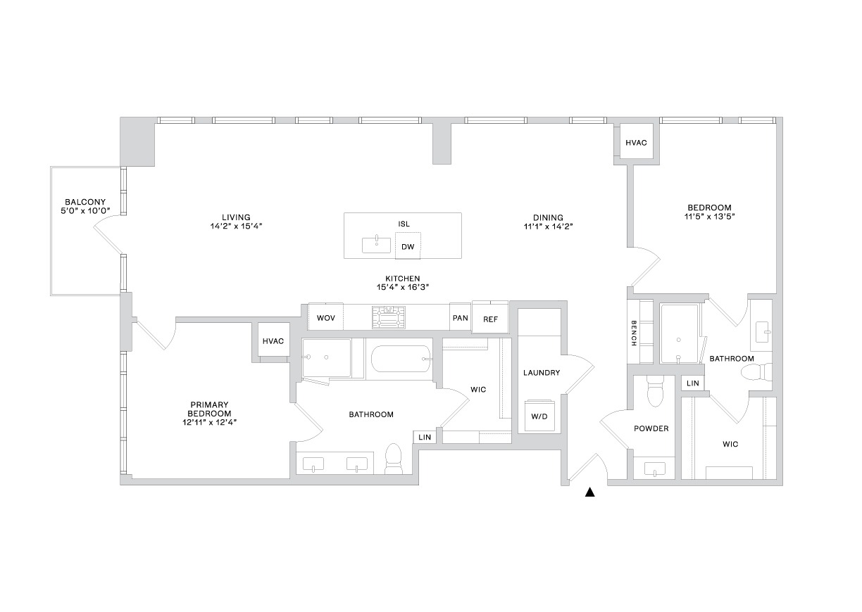 Floor plan layout diagram for PHC4 (2x2.5)