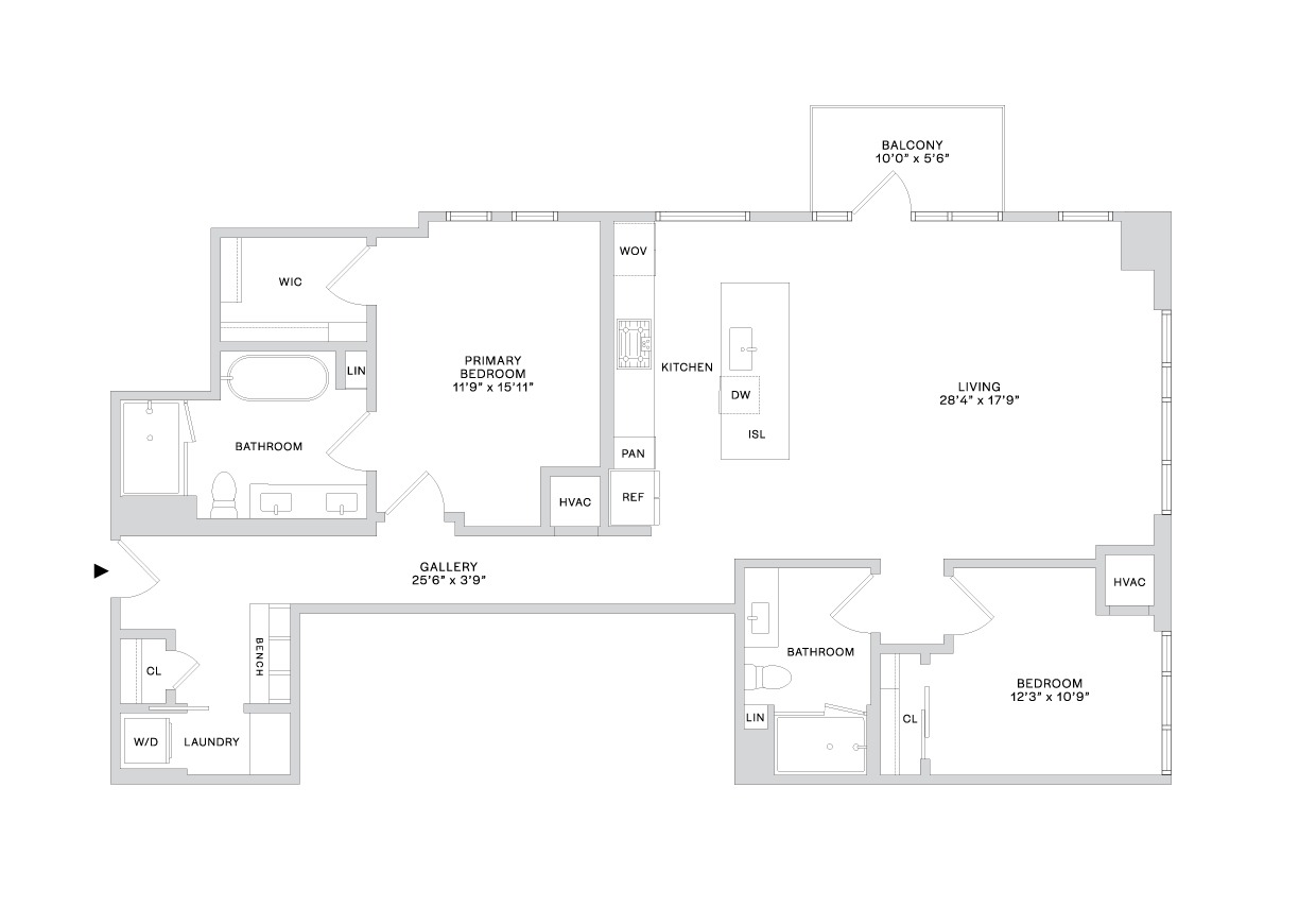 Floor plan layout diagram for PHC3 (2x2)