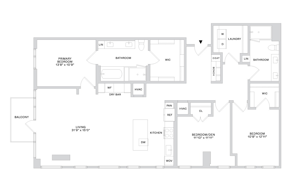Floor plan layout diagram for D1 (3x2)