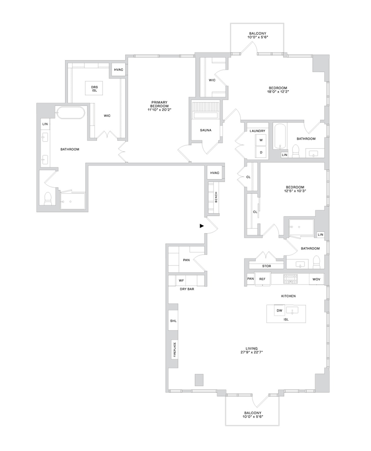 Floor plan layout diagram for PHD1 (3x3)