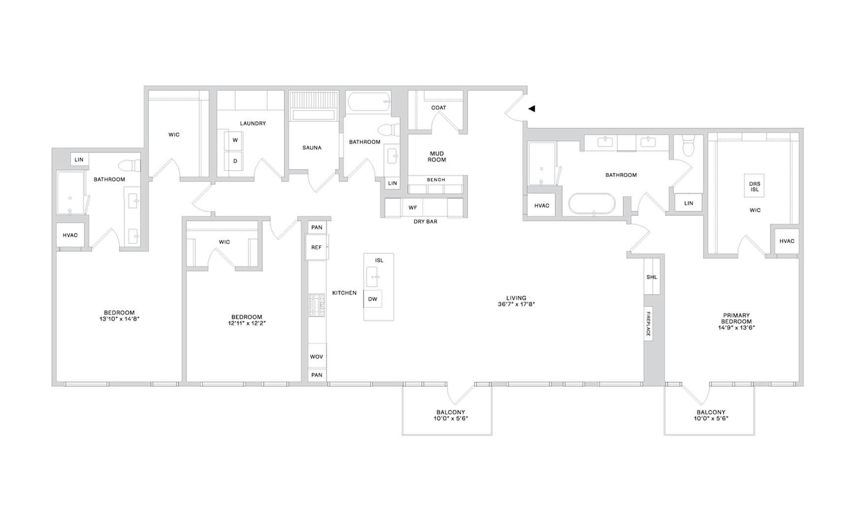 Floor plan layout diagram for PHD3 (3x3)