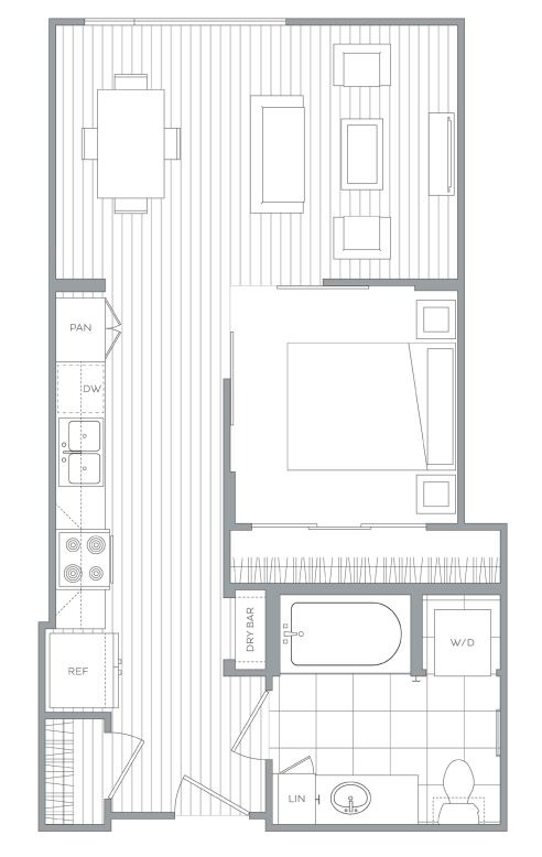 Floor plan layout diagram for A6