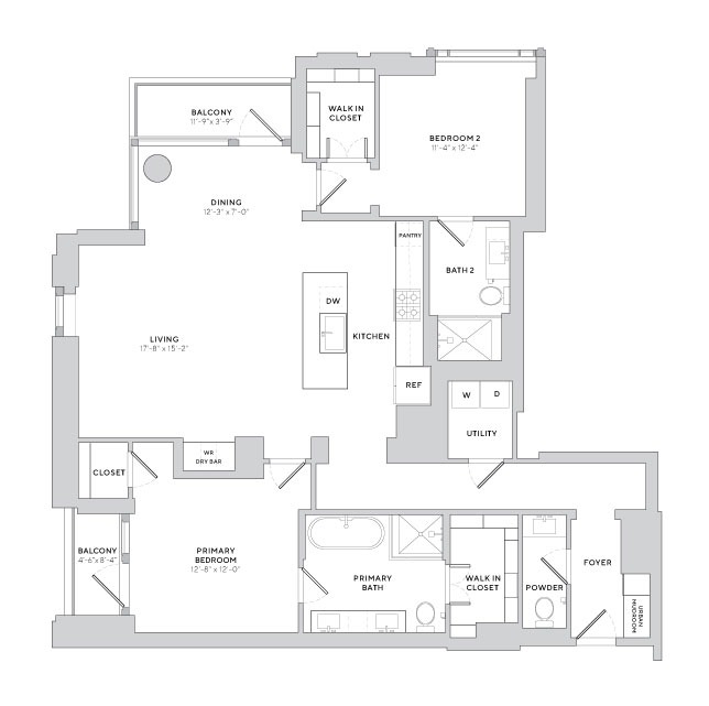 Floor plan layout diagram for B5 (2x2.5)