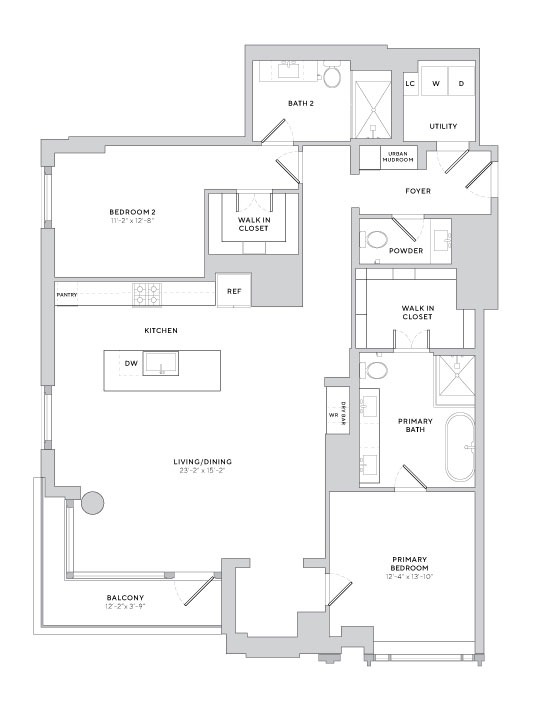 Floor plan layout diagram for B7 (2x2.5)