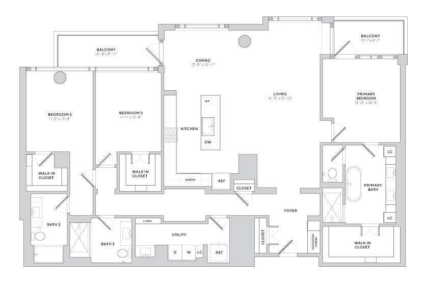 Floor plan layout diagram for PH3 (3x3)