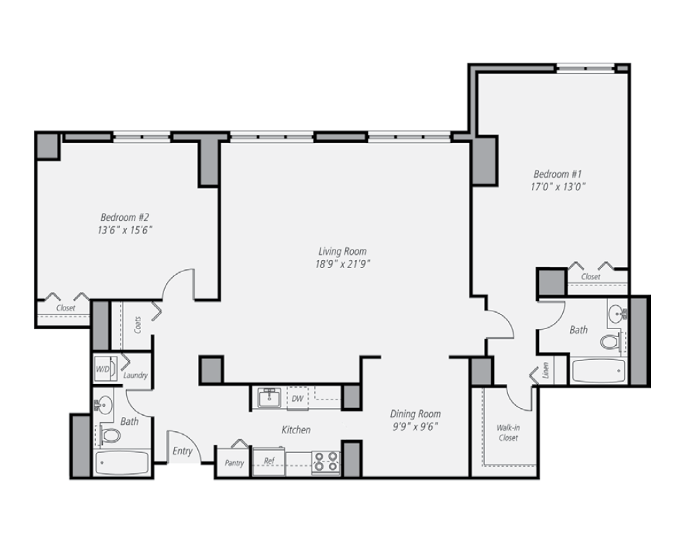 Floor plan layout diagram for B13P R