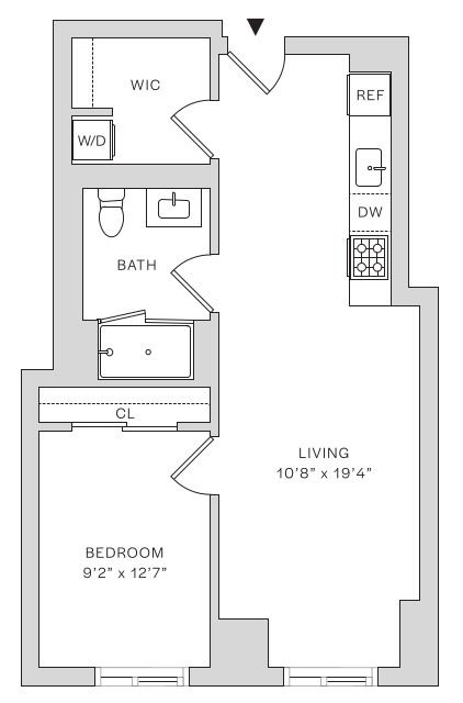 Floor plan layout diagram for M