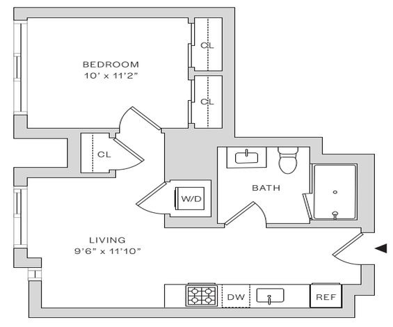 Floor plan layout diagram for E