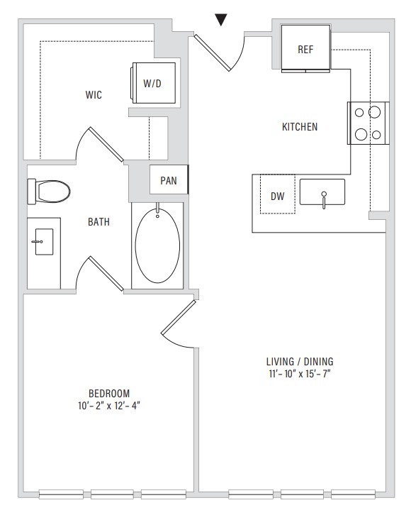 Floor plan layout diagram for A1B