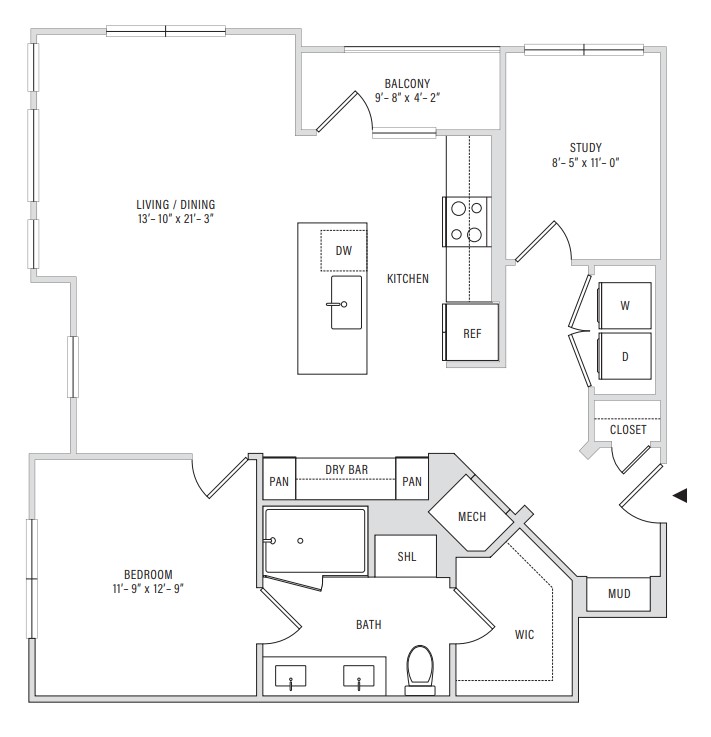 Floor plan layout diagram for A5A