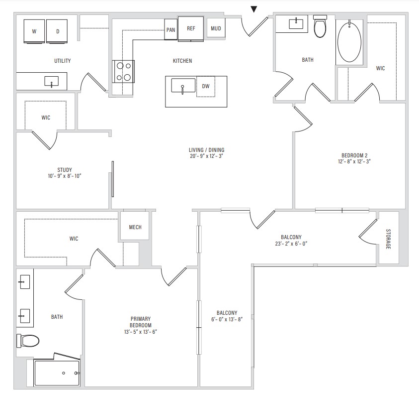 Floor plan layout diagram for B3C