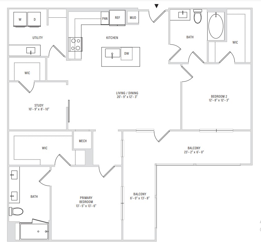 Floor plan layout diagram for B3D