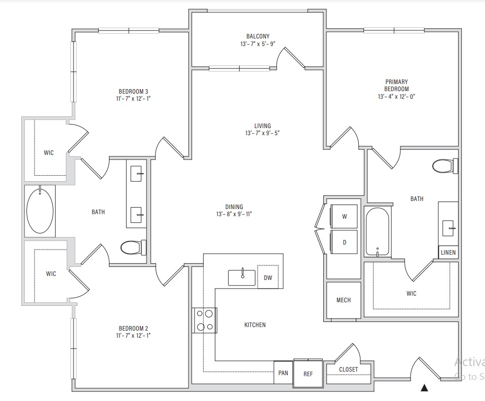 Floor plan layout diagram for C1-ANSI-A