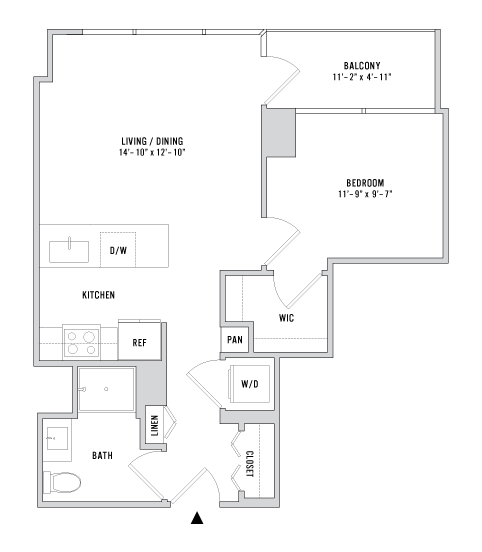 Floor plan layout diagram for A-03