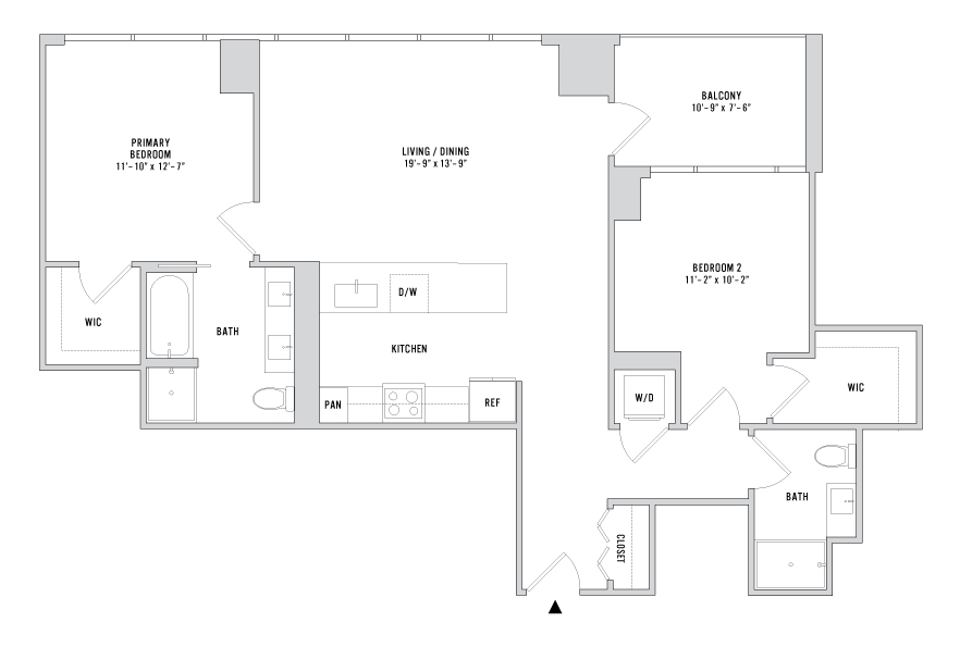 Floor plan layout diagram for B-01