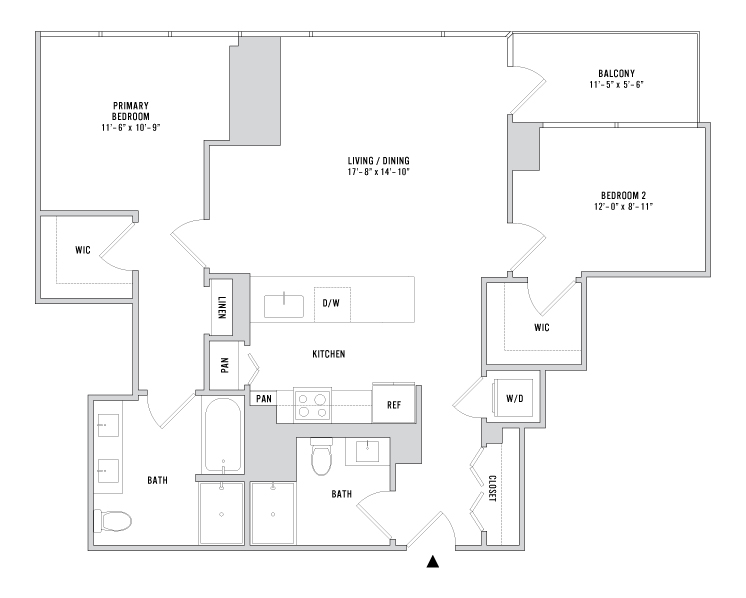 Floor plan layout diagram for B-02