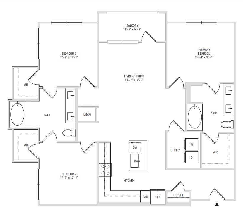 Floor plan layout diagram for C1A
