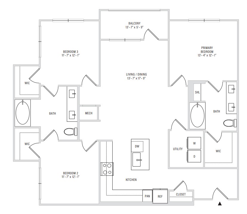 Floor plan layout diagram for C1