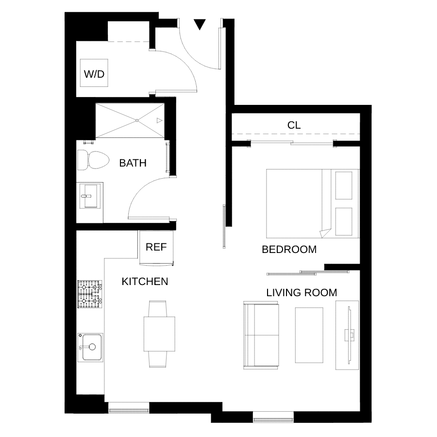 Floor plan layout diagram for A02