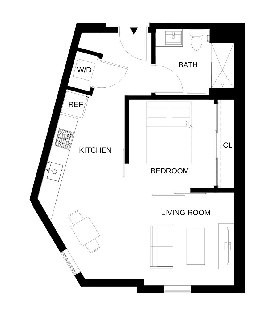 Floor plan layout diagram for A04