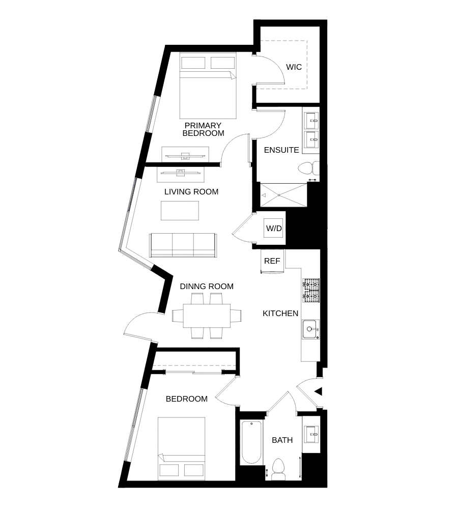 Floor plan layout diagram for B02