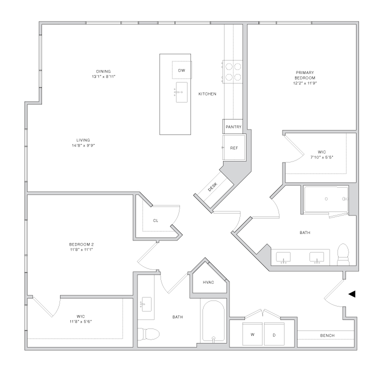Floor plan layout diagram for B7