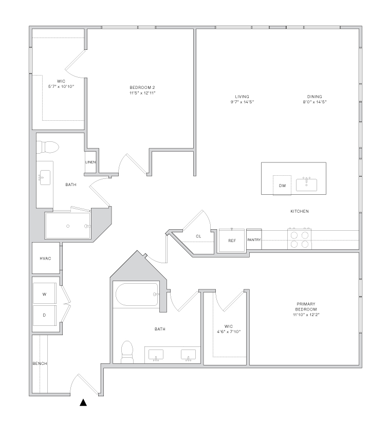 Floor plan layout diagram for B8