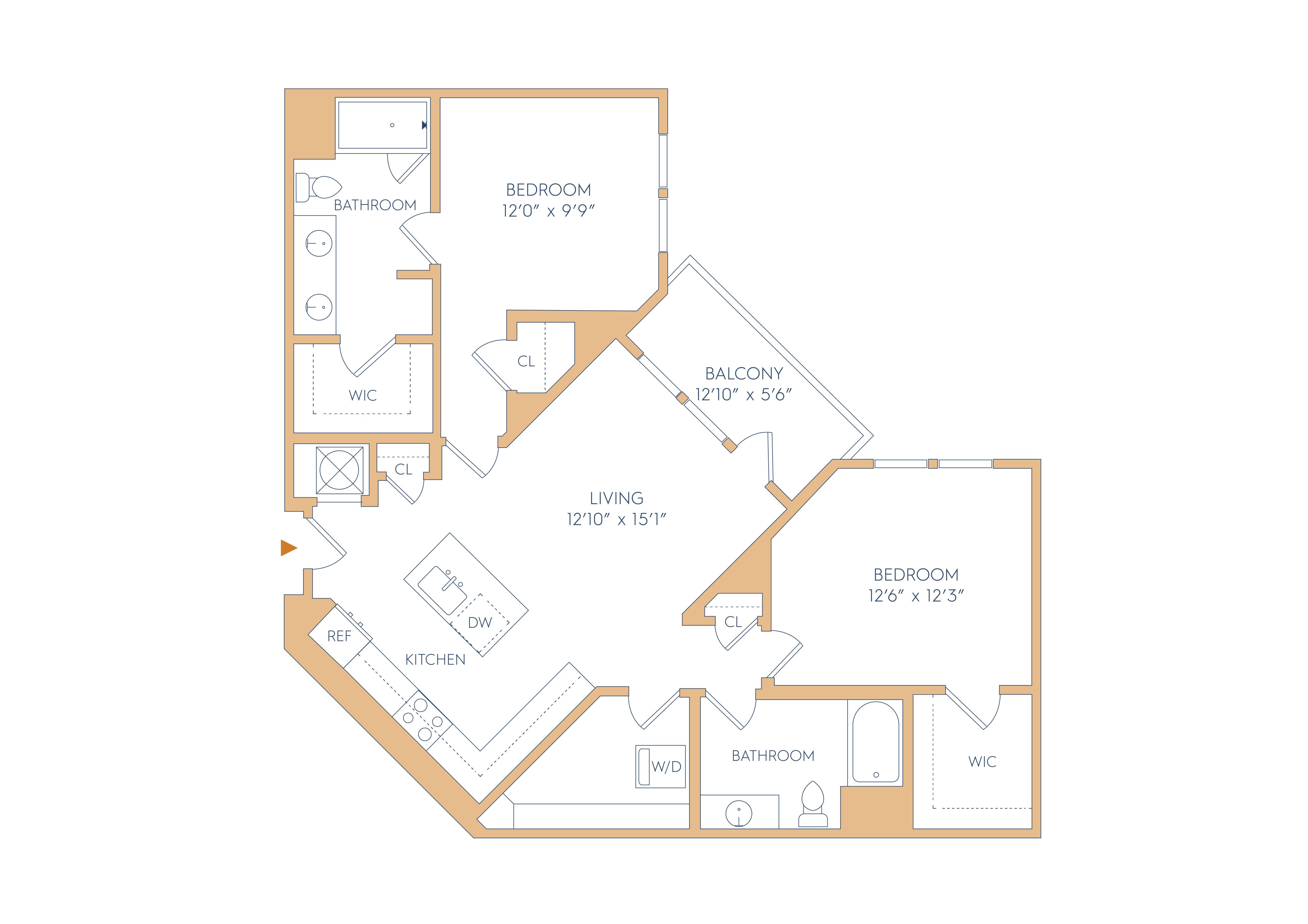 Floor plan layout diagram for B2