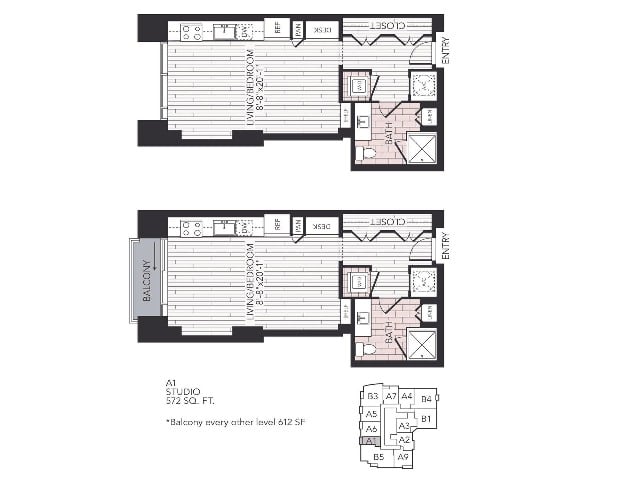 Floor plan layout diagram for A1