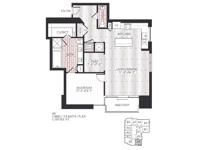Floor plan layout diagram for A9