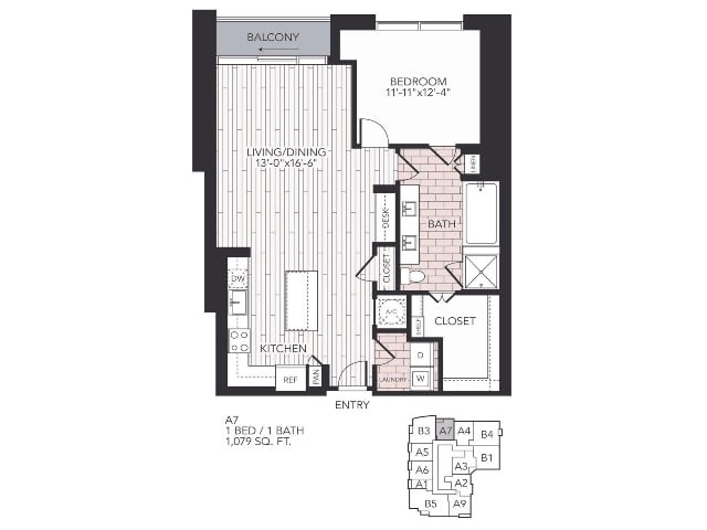 Floor plan layout diagram for A7
