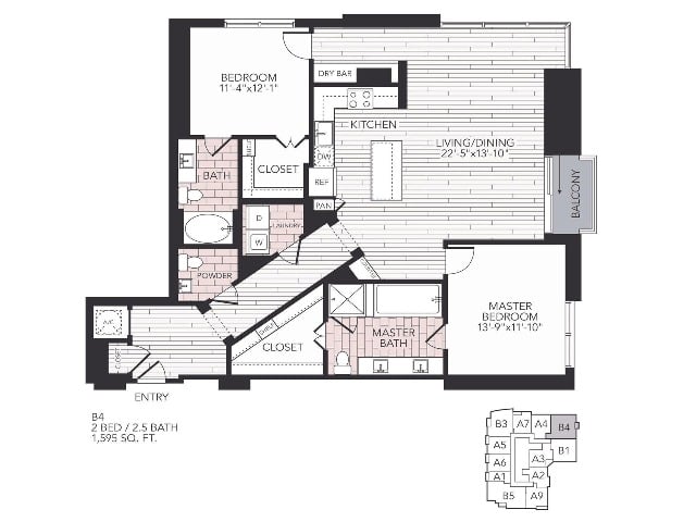 Floor plan layout diagram for B4