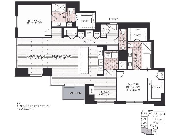 Floor plan layout diagram for B5