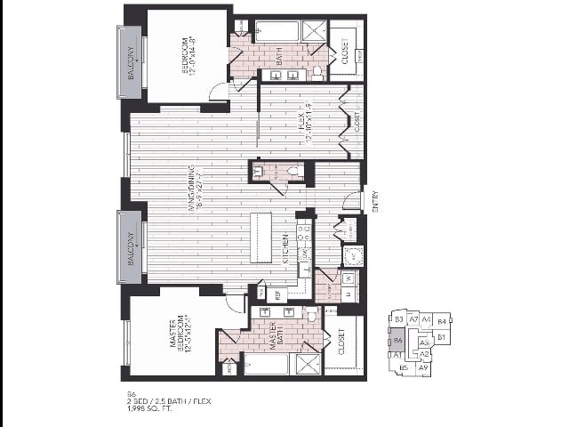 Floor plan layout diagram for B6